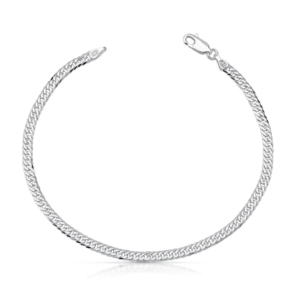 Pulseira Masculina Grumet Duplo 3,2mm (Prata 925)