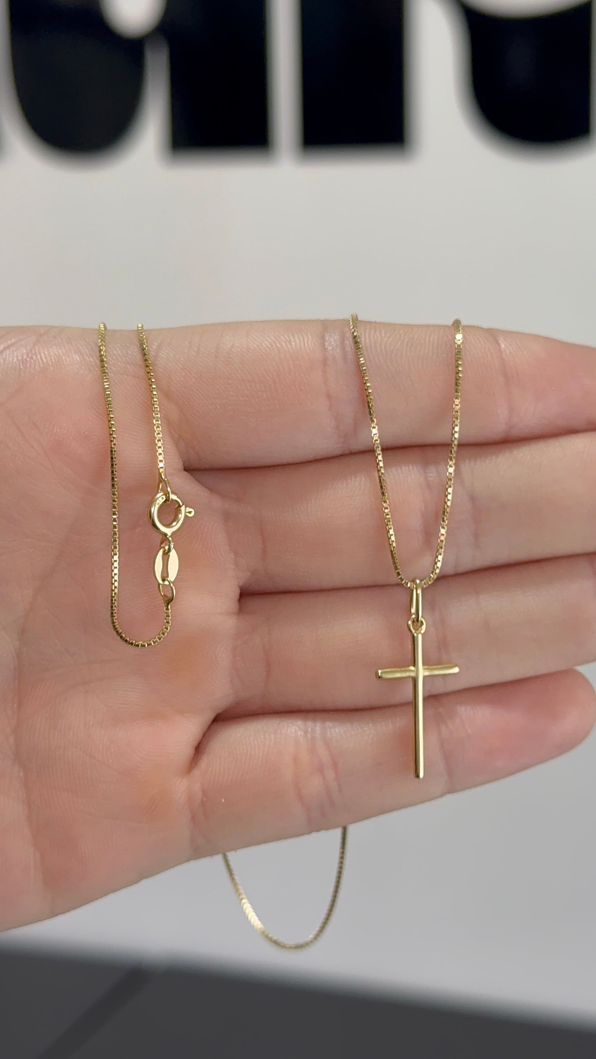 Colar Crucifixo Palito (Banhado 18k)