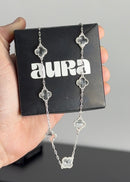 Colar 7 Trevos Cristal (Prata 925)