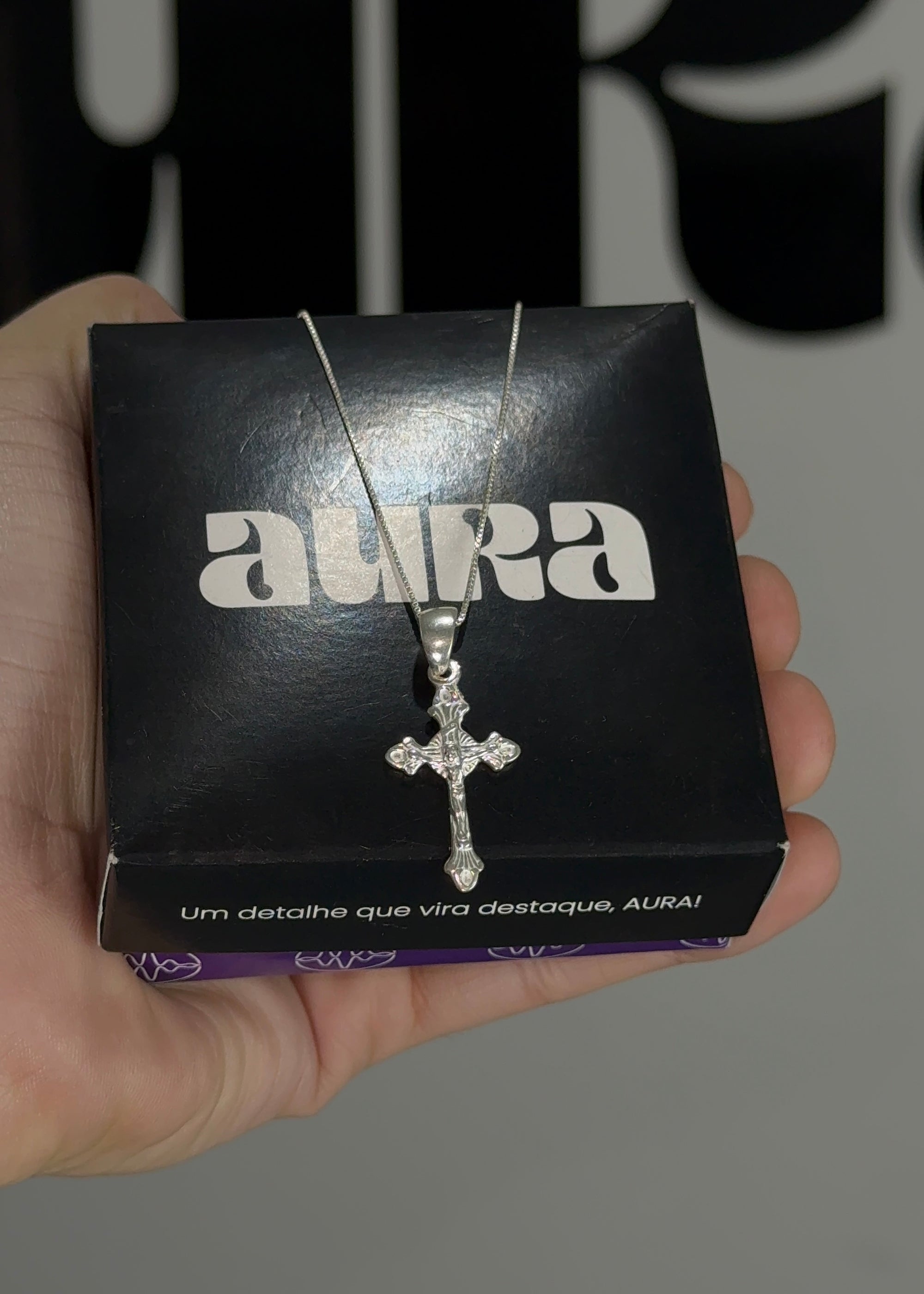 Colar Veneziana Crucifixo Jesus (Prata 925)