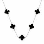 Colar 5 Trevos Preto
