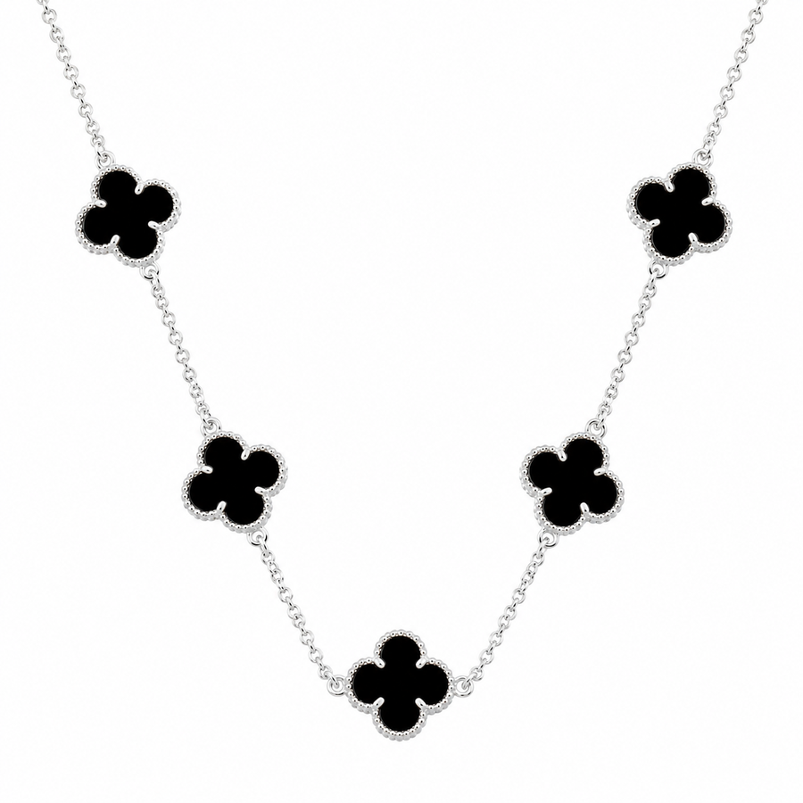 Colar 5 Trevos Preto