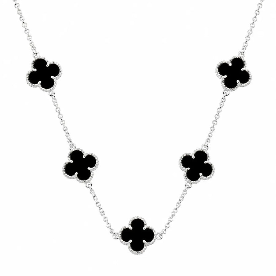 Colar 5 Trevos Preto