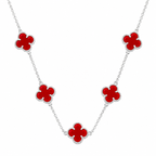 Colar 5 Trevos Vermelho