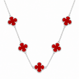 Colar 5 Trevos Vermelho