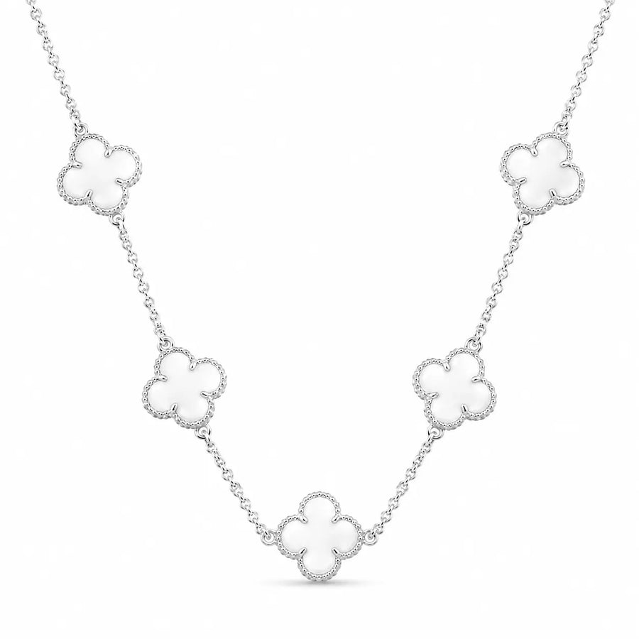 Colar Trevo Branco 5 Trevos