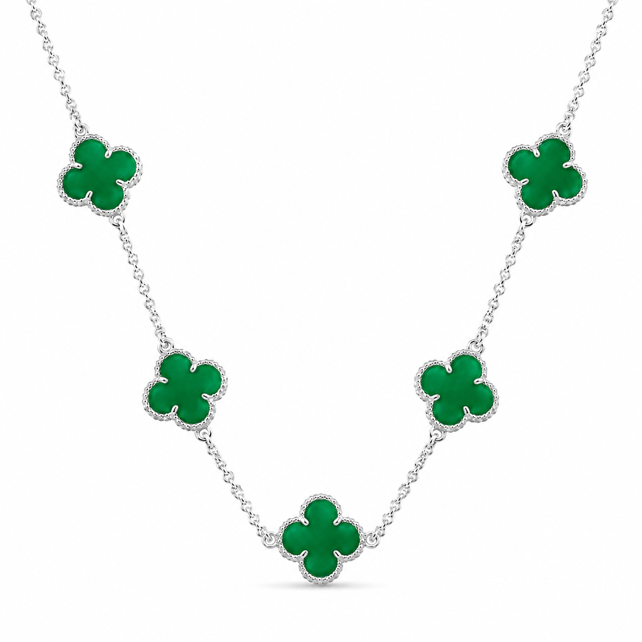 Colar 5 Trevos Verde