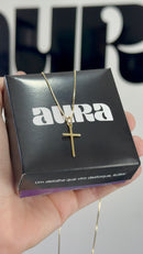 Colar Crucifixo Palito (Banhado 18k)