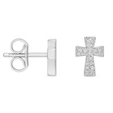 Brinco Crucifixo Cravejado (Prata 925)