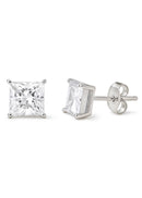 Brinco Quadrado Cristal (Prata 925)