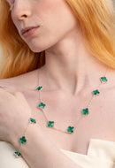 Pulseira 4 Trevos Verde (Prata 925)