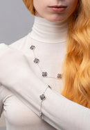 Pulseira 4 Trevos Preto (Prata 925)