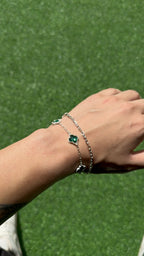 KIT Pulseiras Trevo Verde + Elo Cadeado 2,5mm (Prata 925) - 2X1