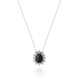 Colar Gargantilha, Gota Preto Cravejada (Prata 925)