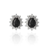 Brinco Gota Preto Cravejada (Prata 925)