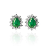 Brinco Gota Verde Cravejada (Prata 925)