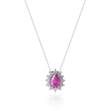 Colar Gargantilha, Gota Rose Cravejada (Prata 925)