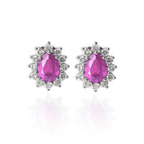 Brinco Gota Rose Cravejada (Prata 925)