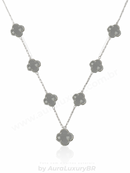 Colar 7 Trevos Cristal (Prata 925)