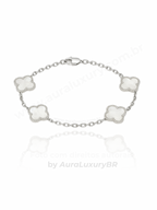 Pulseira 4 Trevos Cristal (Prata 925)
