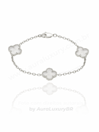 Pulseira 3 Trevos Cristal (Prata 925)