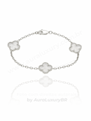 Pulseira 3 Trevos Cristal (Prata 925)