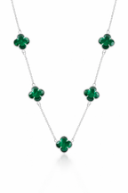 Colar 5 Trevos Verde (Prata 925)