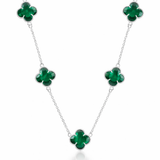 Colar 5 Trevos Verde (Prata 925)