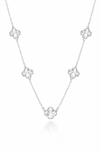 Colar 5 Trevos Cristal (Prata 925)