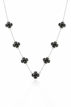 Colar 7 Trevos Preto (Prata 925)