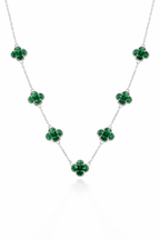 Colar 7 Trevos Verde (Prata 925)