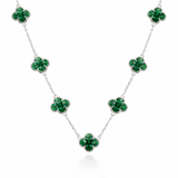 Colar 7 Trevos Verde (Prata 925)