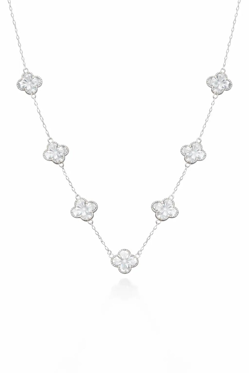 Colar 7 Trevos Cristal (Prata 925)