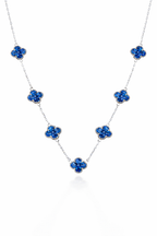 Colar 7 Trevos Azul (Prata 925)