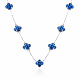 Colar 7 Trevos Azul (Prata 925)