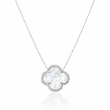 Colar Gargantilha Trevo Cristal (Prata 925)