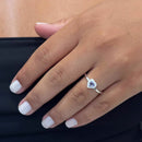 Anel Solitário Coração Lilás Cravejado (Prata 925)