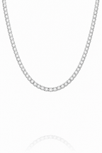 Corrente Riviera 45cm - Cravejada (Prata 925)