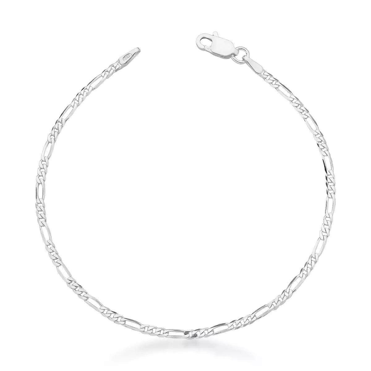 Pulseira Fígaro 2mm Masculina em Prata 925