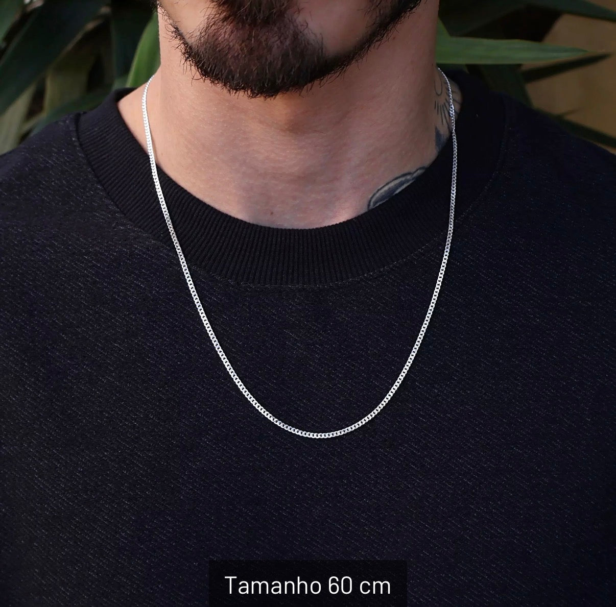 Corrente Grumet 2mm Masculina em Prata 925