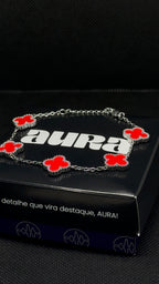 Colar 5 Trevos Vermelho