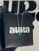 Colar Veneziana Ponto De Luz Gota Cristal - Verde (Prata 925)