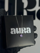 Colar Veneziana Ponto De Luz Cristal - Lilás (Prata 925)