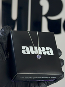 Colar Veneziana Ponto De Luz Cristal - Lilás (Prata 925)