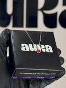 Colar Veneziana Ponto De Luz Cristal - Vermelho (Prata 925)