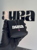 Colar Veneziana Ponto De Luz Gota Cristal - Rosa (Prata 925)