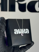 Colar Veneziana Ponto De Luz Gota Cristal - Rosa (Prata 925)