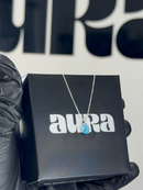 Colar Veneziana Ponto De Luz Gota Cristal - Azul (Prata 925)